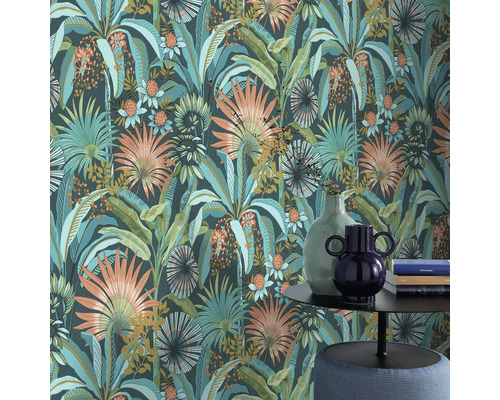 Tropisch behang met bloemmotief voor binnen