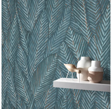 Behang met bladmotief in interieur