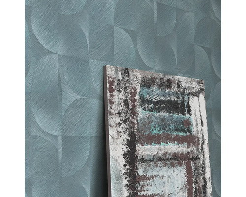 Wanddecoratie met patroon en abstract schilderij op doek