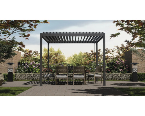 MIRADOR Overkapping Basic met lamellendak, paaldikte 8,8x8,8 cm, aluminium-staal antraciet 300x360x240 cm MIRADOR Overkapping Basic met lamellendak, paaldikte 8,8x8,8 cm, aluminium-staal antraciet 300x360x240 cm