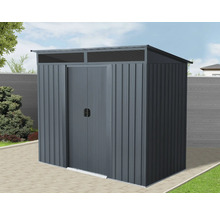 Metalen tuinhuis met dubbele deur en lessenaarsdak