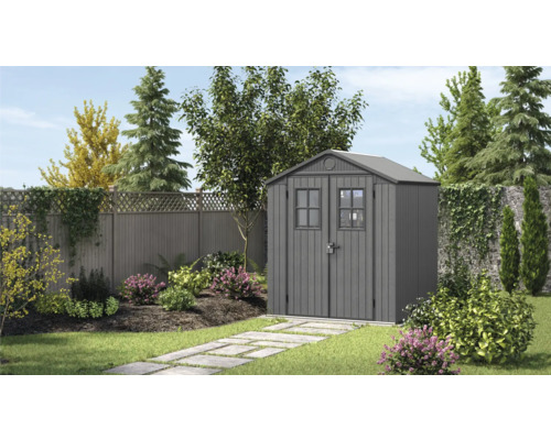 KETER Tuinhuis Darwin 6x8 incl. vloer kunststof antraciet 190 x 244 cm