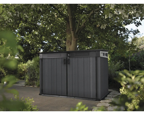 Kunststof tuinkast met dubbele deur voor buiten