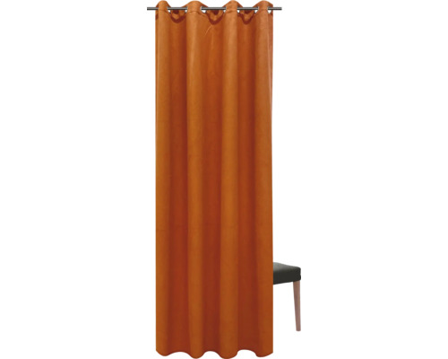 Weergave van een gordijn met oogjesophanging aan een gordijnroede