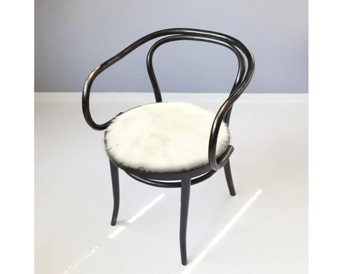 Houten stoel met kunstleren zitting