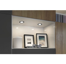 Kastinbouw met ronde ledlampen, luidspreker en fotolijsten