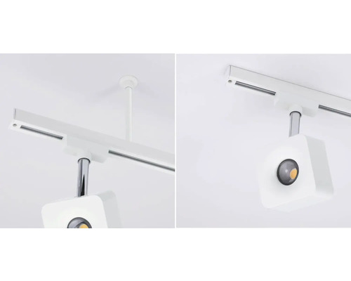 Plafondlamp met stroomrailspot en LED lamp