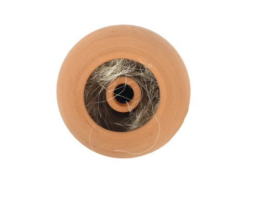 Klei bol met lont voor olielampen