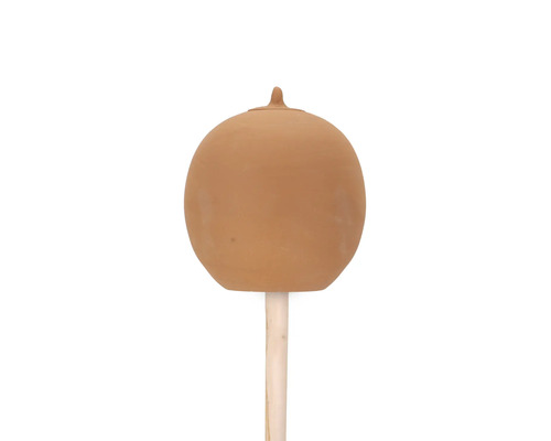 Terracotta tuinkogel op houten stok