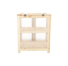 Houten plantenbak met transparante wanden