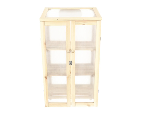 Houten kweekkas met twee deuren en planken
