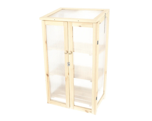 Houten plantenbak op poten met legplanken en deuren