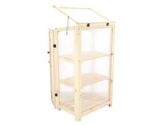 Houten broeikas met deur en planken