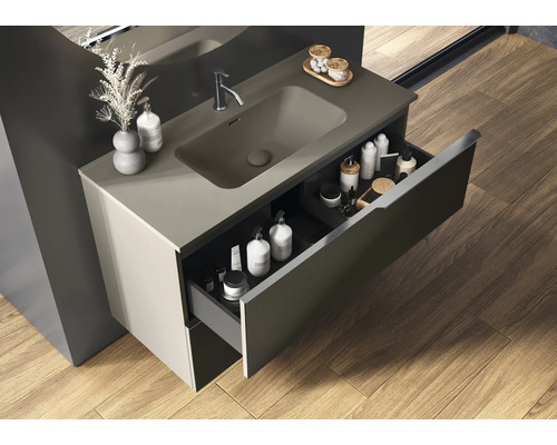 Wastafelonderkast met uittreklade en opbergruimte voor de badkamer