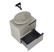 Wastafelmeubel met open lade en kraan