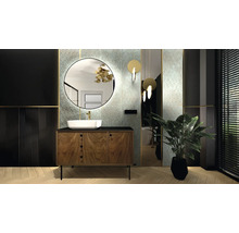 Moderne badkamer met wastafel, spiegel en planten