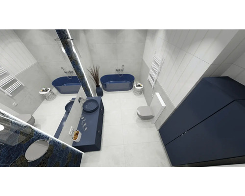 Lichte badkamer met baden, wastafels en meubels