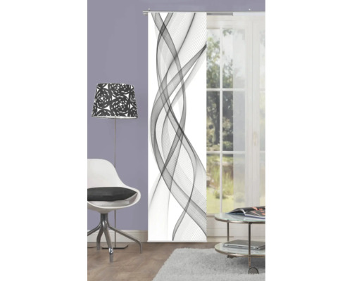 Decoratief schuifgordijn met golfpatroon in de woonkamer