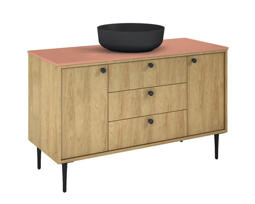 Dressoir met drie laden, twee deuren en schaal
