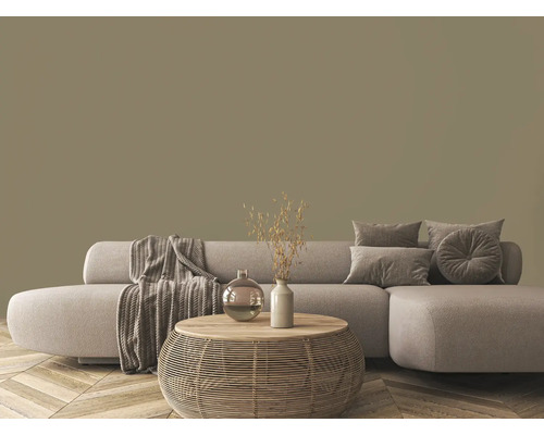 Woonkamer met bank, kussens, deken en tafel