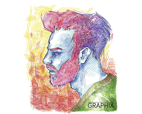 Tekening van een man in profiel