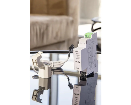Shelly energiemeter met kabel en accessoires voor energiemeting