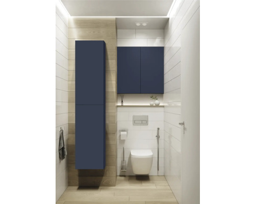 Moderne badkamer met toilet, hangkast en wastafel