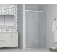 Moderne badkamer met wastafelonderkast, spiegelkast en douchecabine