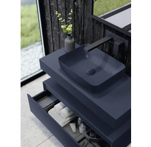 Wastafelmeubel met opzetwastafel, kraan en open lade in modern design