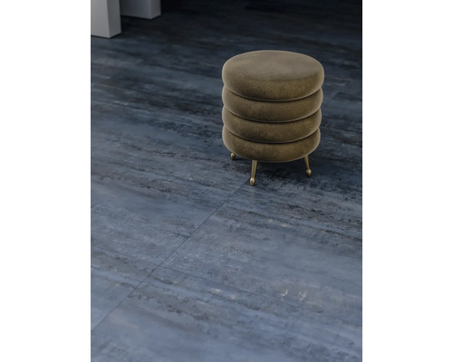 Gestoffeerde ronde kruk met drie poten