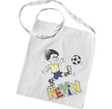 Katoenen tas met voetbalmotief en naamprint