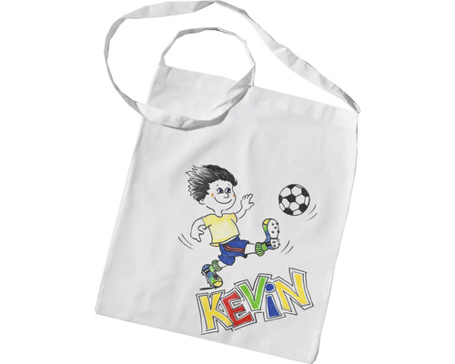Katoenen tas met voetbalmotief en naamprint