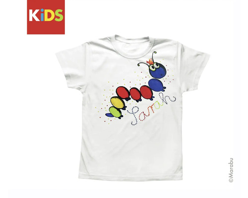 Wit T-shirt met rupsmotief voor kinderen