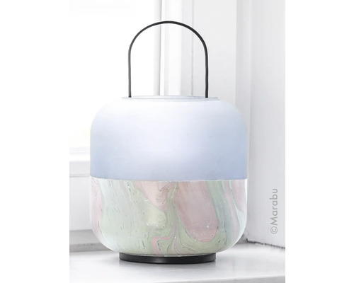 Decoratieve lantaarn met marmerpatroon en handvat