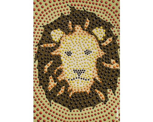 Decoratief leeuwenmotief in stippelwerkkunst