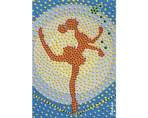 Illustratie van een dansende figuur gemaakt van punten