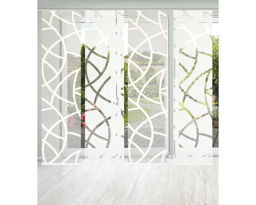 Schuifgordijnen met abstract patroon voor een raam