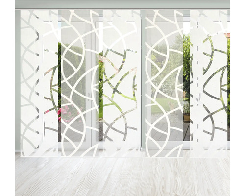 Decoratief schuifpaneel met abstract patroon voor een raam.