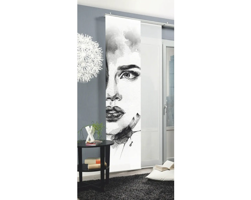 Kamerdecoratie met schuifpaneel met een motief van een vrouwengezicht