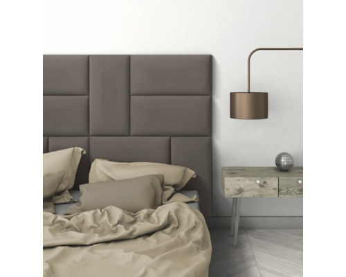 MOLLIS Wandkussen Corduroy ribbel bruin 30x60 cm Slaapkamer met gestoffeerd hoofdeinde, beddengoed en nachtkastje