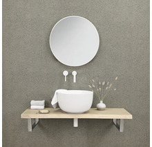 Moderne badkamer met opzetwastafel, spiegel en plank