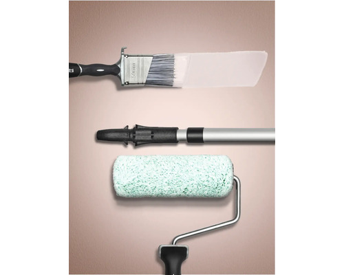 Verfkwast, telescopische stang en verfroller voor schilderwerk