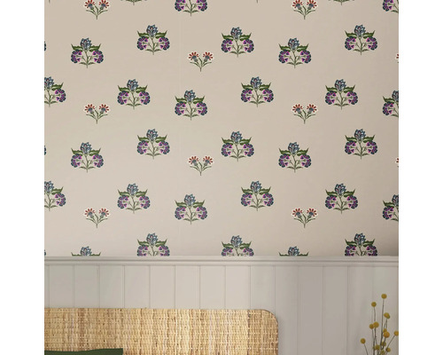 Behang met bloemenmotief in interieur