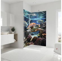 Moderne badkamer met douche en zeeschildpaddesign