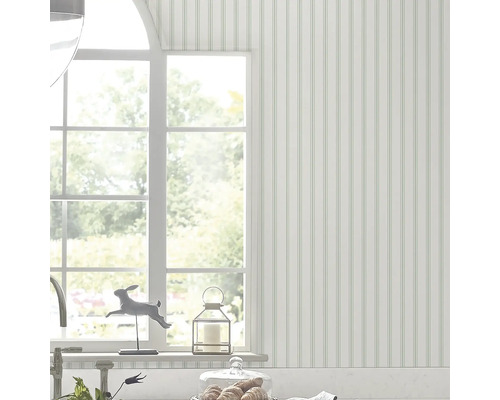 Kameroverzicht met gestreept behang