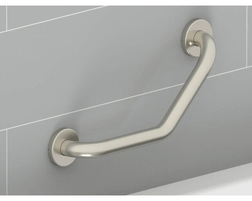 Metalen veiligheidsbeugel aan een wand bevestigd