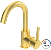 Gouden wastafelkraan met DGVW Cert keurmerk