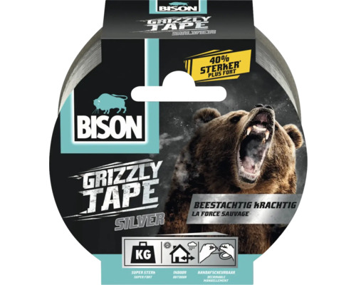 Bison Grizzly Tape Zilver verpakking