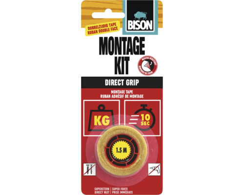 BISON Montagekit tape direct grip 1,5 m x 19 mm