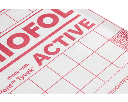 Mofol Active folie met rasterprint en DuPont Tyvek logo